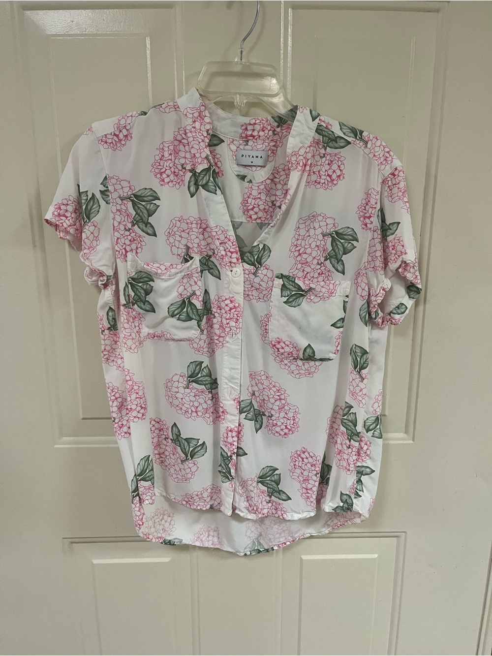 Piyama Pink Floral Women's Pajama Top